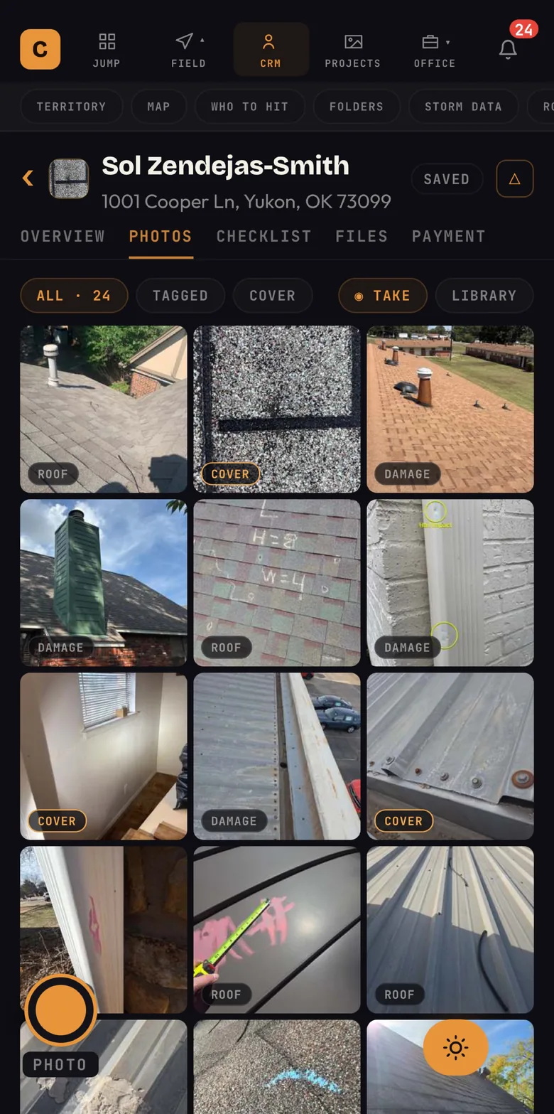 Job photos tagged on the inspection